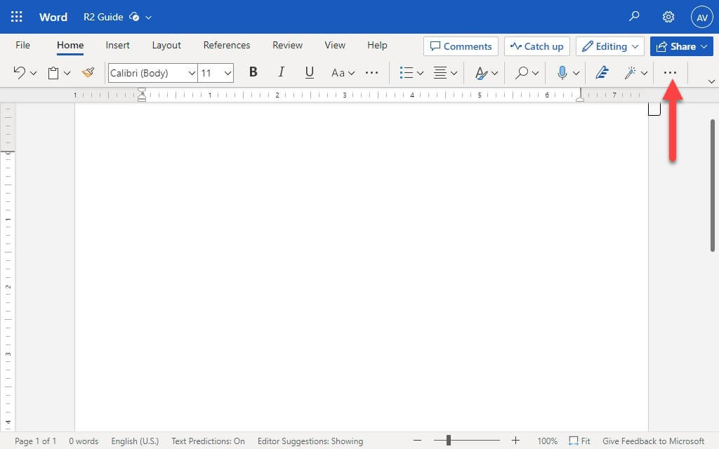 Click on the [...] icon on the main panel.